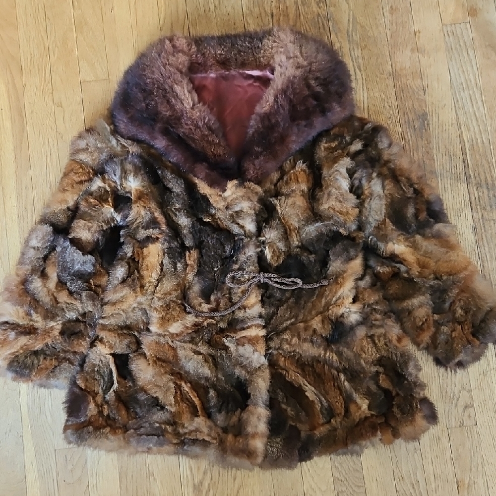 Vintage Nz Possum Patchwork Fur Coat